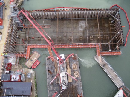 Barrage de Venette : les fondations de la première passe coulées
