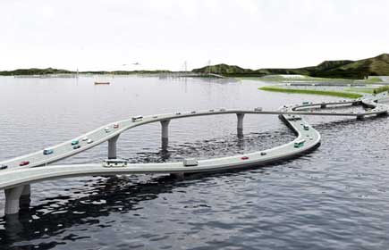 Un pont de droite à gauche