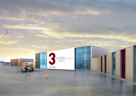 La première pierre du terminal 3 de l'aéroport de Lyon-Saint Exupéry posée