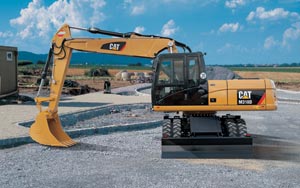 Caterpillar perfectionne ses pelles sur pneus M300D