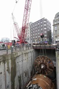 Terex Cranes participe à la construction du métro de Düsseldorf