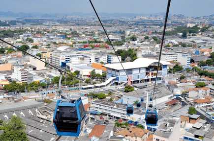 Un tramway aérien à Rio de Janeiro