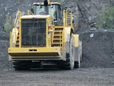 Le Blaxtair sur une chargeuse aux Carrières du Hainaut