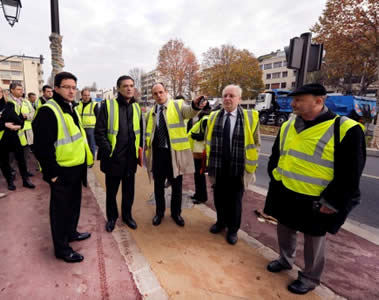 Patrick Devedjian sur le chantier de la RD920