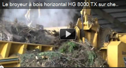 Le broyeur à bois horizontal HG 8000 TX sur chenilles de Vermeer