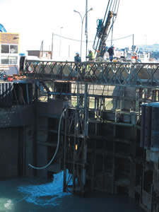 Confortements multiples sur le port du Tréport
