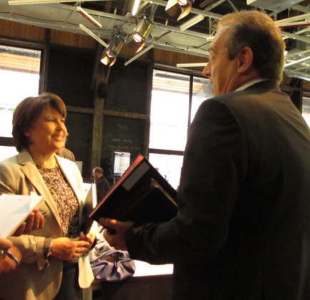 Martine Aubry signe une convention de mécénat avec Layher