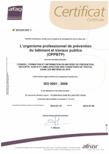  L’OPPBTP est certifié ISO 9001