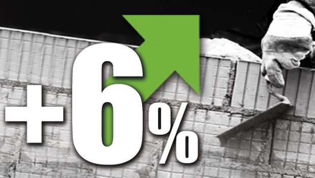 Hausse de 6% pour les matériaux de construction