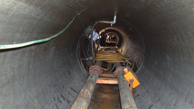 SMGSevesc : tir courbe pour réseau AEP 