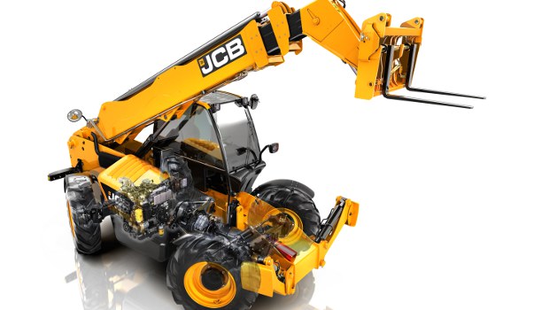 Le télescopique JCB travaille pour les loueurs