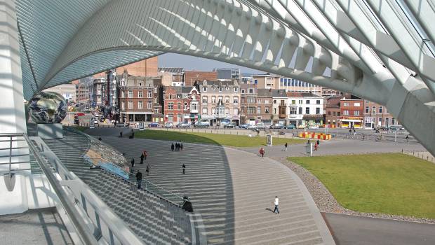 Belgique : le tramway de Liège à l'arrêt