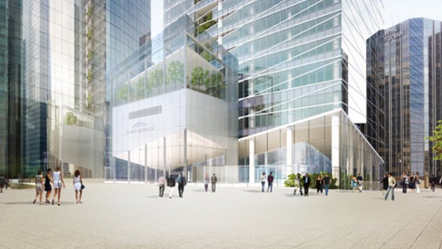 La Défense : la tour Saint-Gobain en chantier en avril 2016