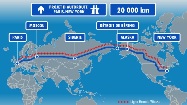 INSOLITE - Une autoroute de 20 000 km entre Paris et New-York