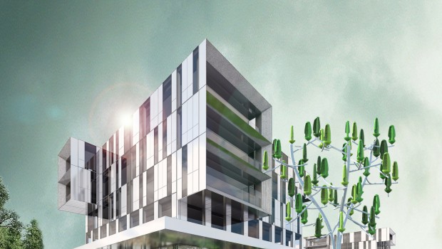 Reims : des bureaux alimentés par un arbre à vent