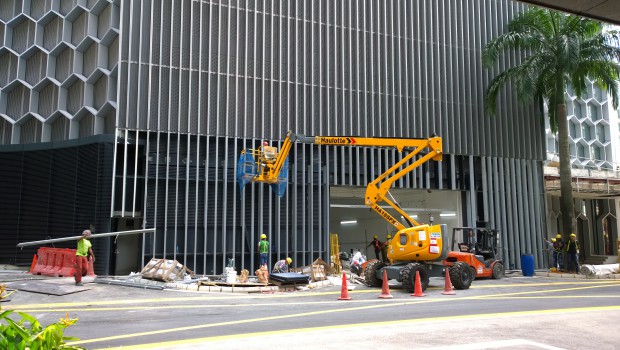 Haulotte sur un projet mixte à Singapour