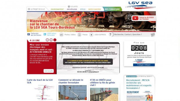 Clap de fin pour le site internet chantier de la LGV SEA