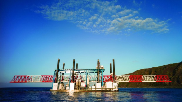 Route du Littoral in Reunion Island: the pile in the sea