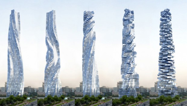A skyscraper with 360-degree swivel apartments in Dubai