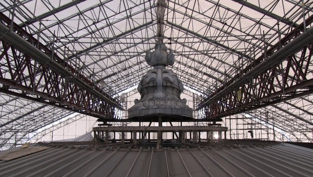 La verrière du Palais de la Découverte en pleine rénovation