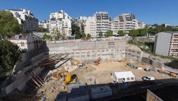 Saint-Cloud : fondations avec vue sur Seine