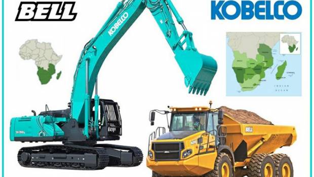 Bell distribue les pelles Kobelco en Afrique australe