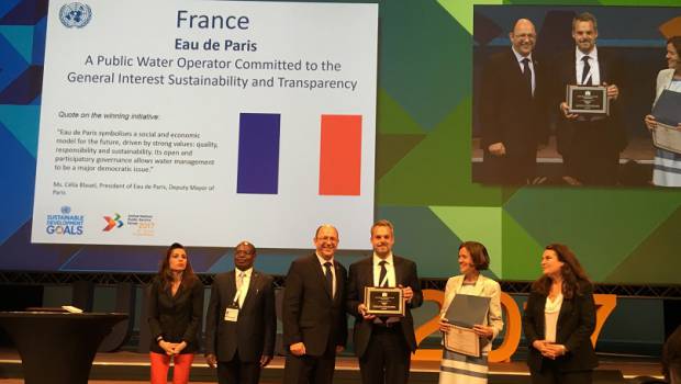 Eau de Paris distinguée par les Nations Unies
