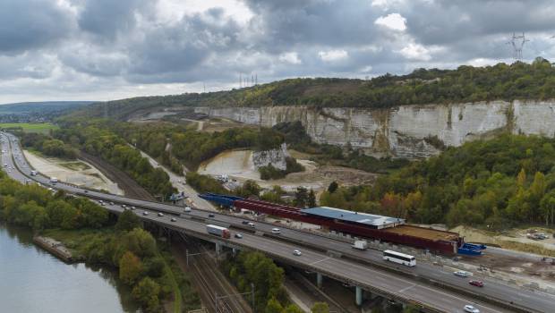 Viaduc de Guerville : le 1er lançage du tablier accompli