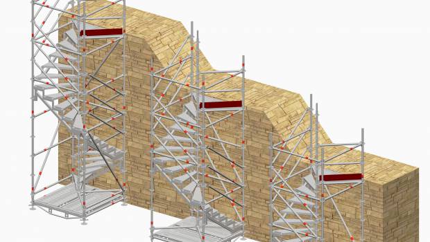 Layher lance un escalier de chantier qui dessert tous les niveaux
