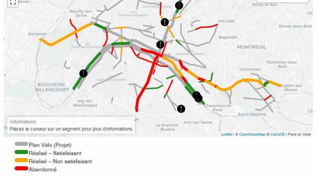 Paris : 12% des 120 km de pistes cyclables sont créés