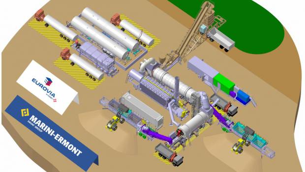 La 1ere centrale d'enrobage mobile continue au monde est chez Marini-Ermont