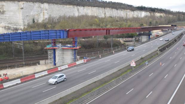 Viaduc de Guerville : le 3e tablier entre dans sa dernière phase