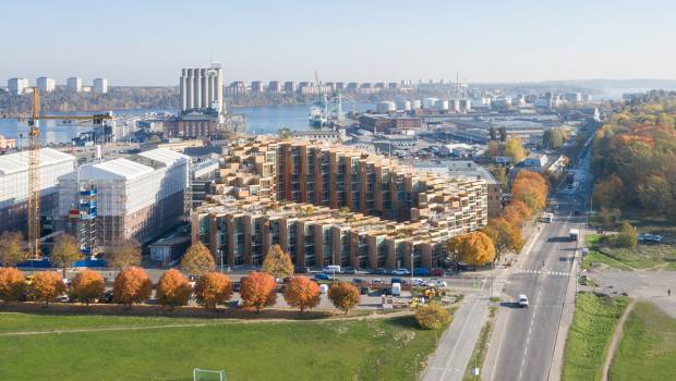 Des gradins en bois résidentiels à Stockholm