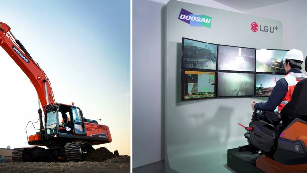 Doosan promeut la « téléopération » 5G sur Bauma