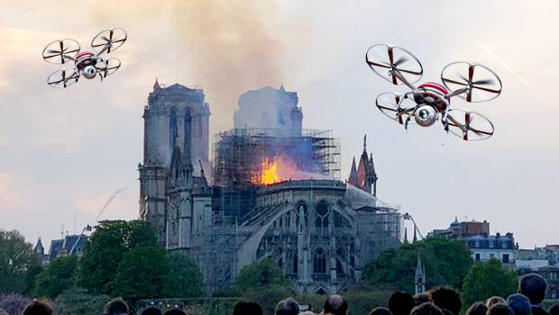 Des drones pour aider Notre-Dame de Paris