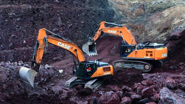 Une Case  CX750D pour l'extraction de lave en Allemagne