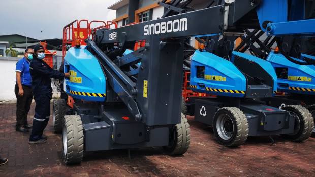 Les nacelles articulées électriques Sinoboom en Asie du Sud-Est