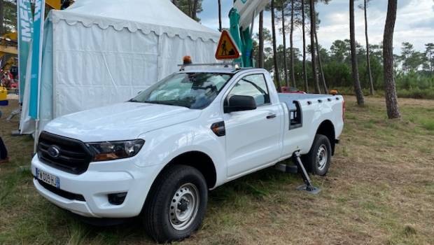 Une nacelle sur pick-up Imer à Forexpo