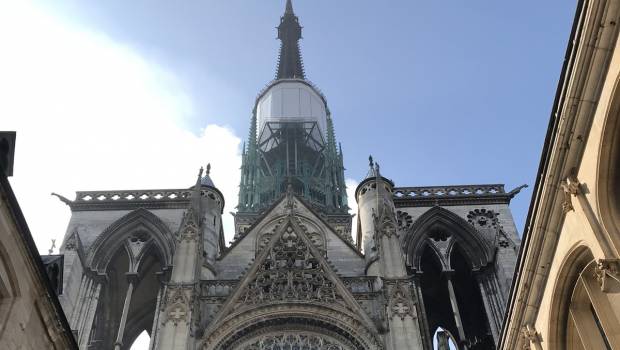 Restauration de la flèche de la cathédrale de Rouen : la 4ème phase de travaux est lancée