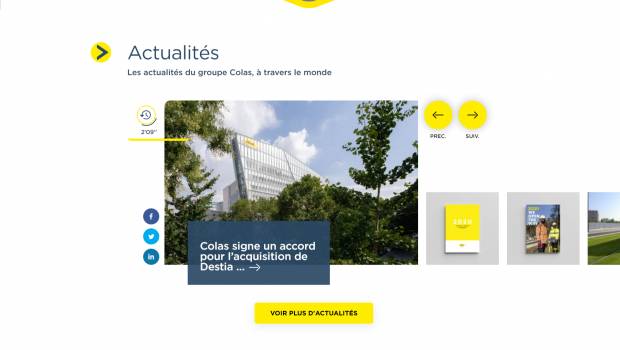Nouvelle interface corporate pour Colas