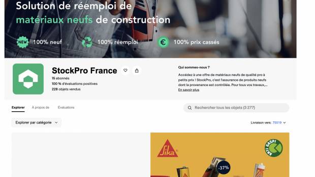 eBay et StockPro unis pour le réemploi des matériaux neufs de construction