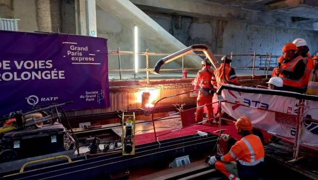 Ligne 14 : Dernière soudure de rails en gare de Maison Blanche