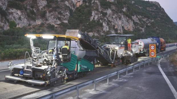 Wirtgen réhabilite à froid en Grèce