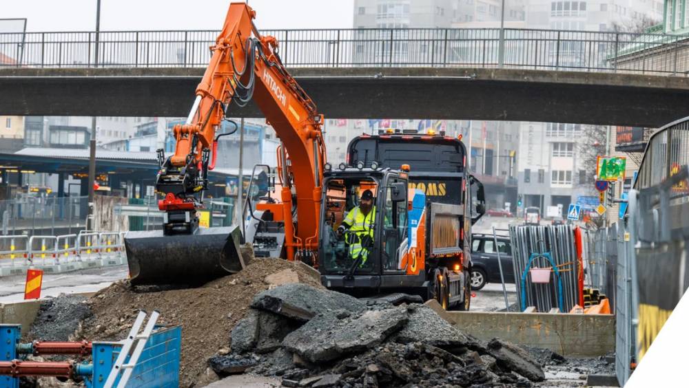 Hitachi à pied d'œuvre dans Stockholm