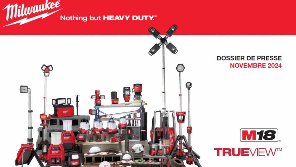 Milwaukee enrichit sa gamme M18 avec 4 nouveaux éclairages Trueview