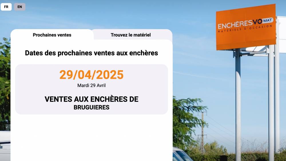 EnchèresVO MAT rempile le mardi 29 avril