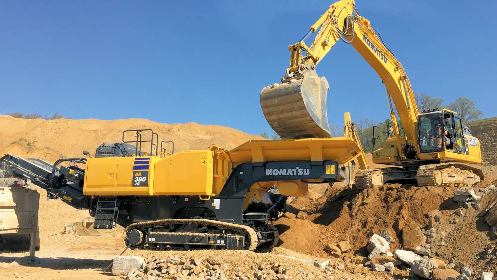 Un petit concasseur Komatsu pour le recyclage