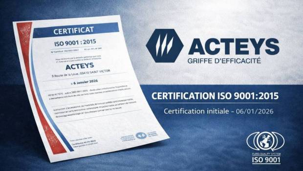 Le spécialiste français du coupleur Acteys certifié ISO 9001
