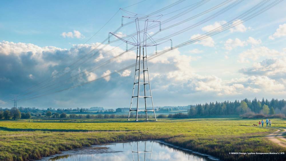 Nimos Design dessine la nouvelle gamme de pylônes RTE en béton bas carbone