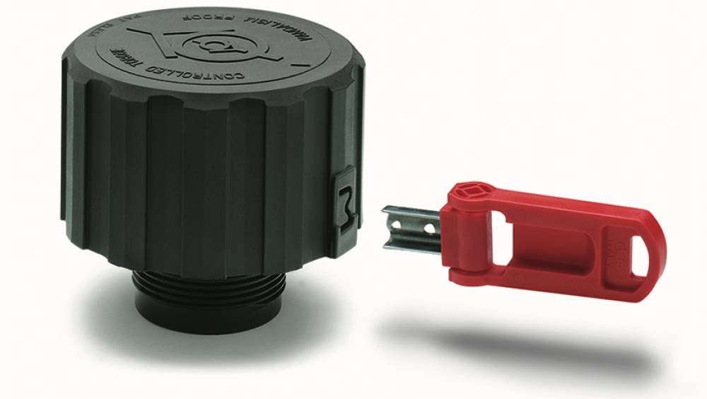 Un bouchon reniflard antivol pour réservoir hydraulique